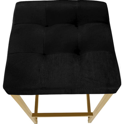 Nicola Black Velvet Stool, Set of 2