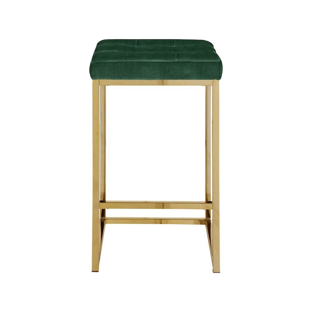 Nicola Green Velvet Stool, Set of 2