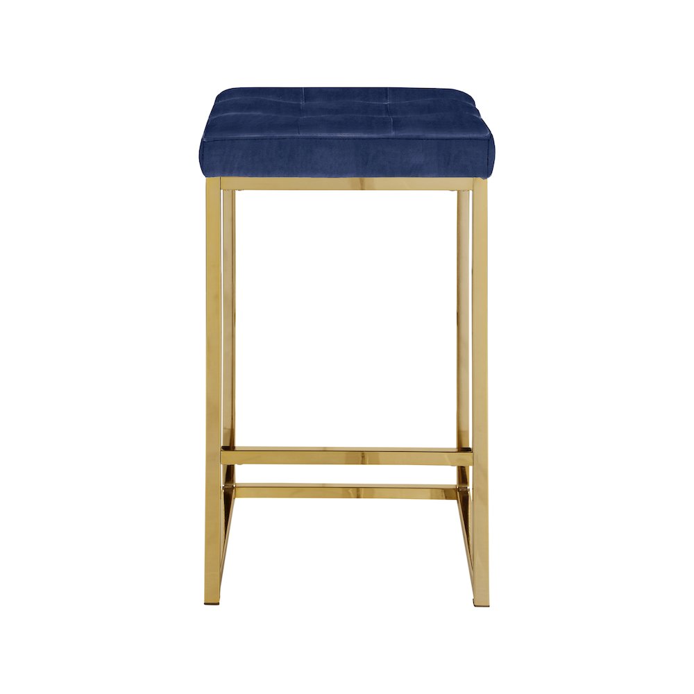 Nicola Navy Velvet Stool, Set of 2