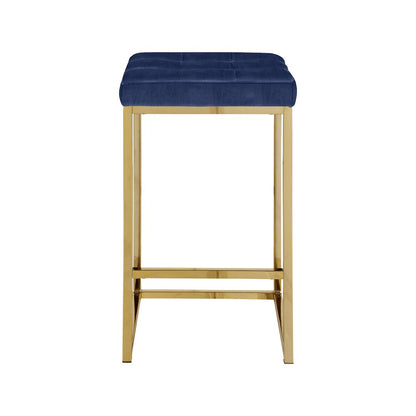 Nicola Navy Velvet Stool, Set of 2