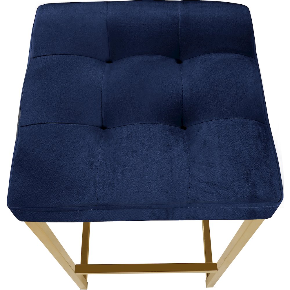 Nicola Navy Velvet Stool, Set of 2