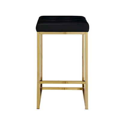 Nicola Black Vegan Leather Stool, Set of 2