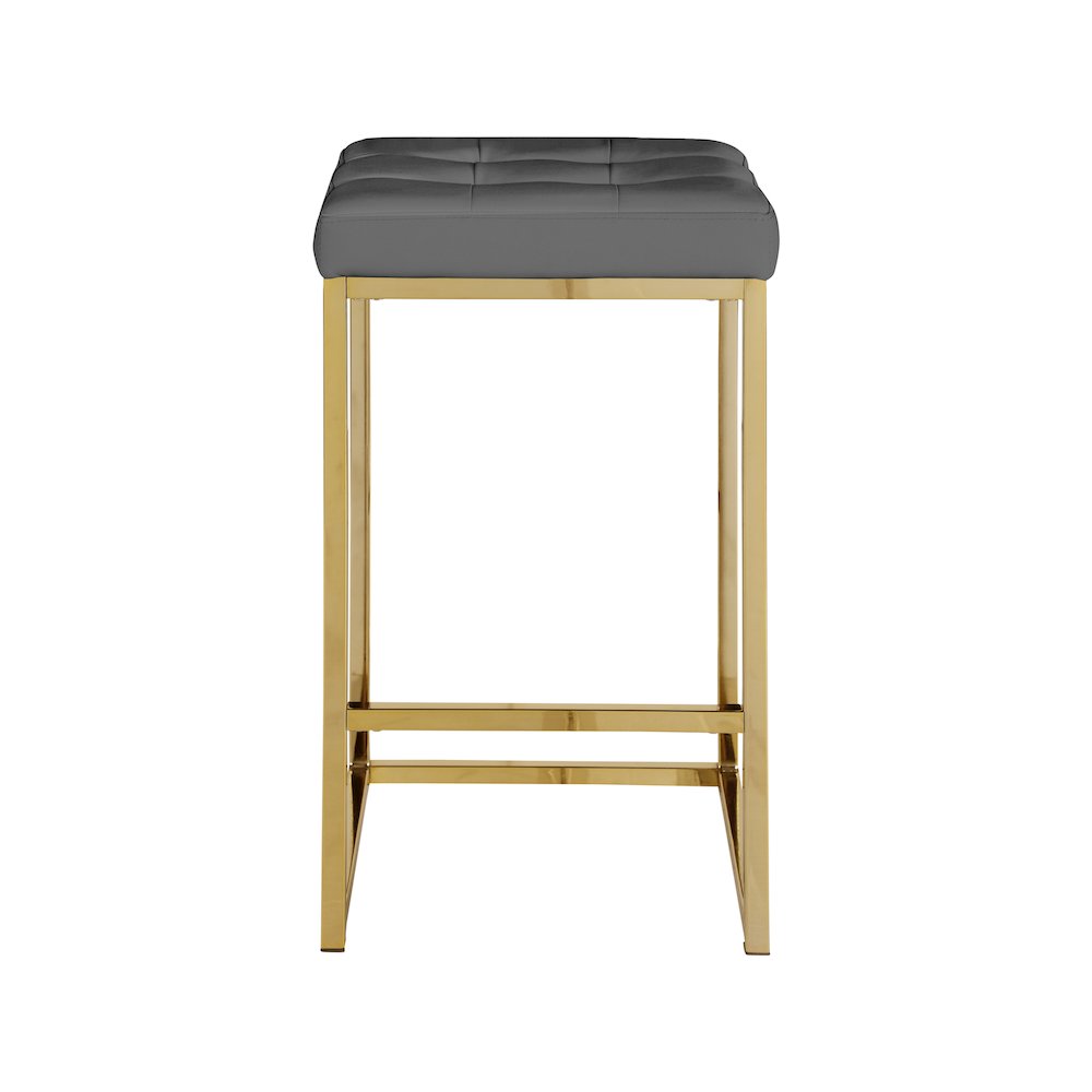 Nicola Grey Vegan Leather Stool, Set of 2
