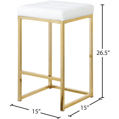 Nicola White Vegan Leather Stool, Set of 2