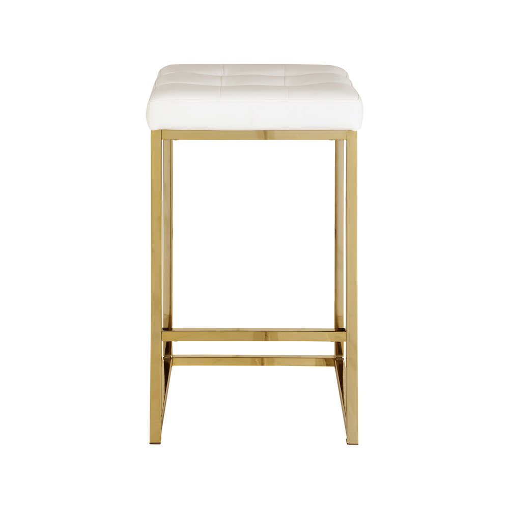 Nicola White Vegan Leather Stool, Set of 2