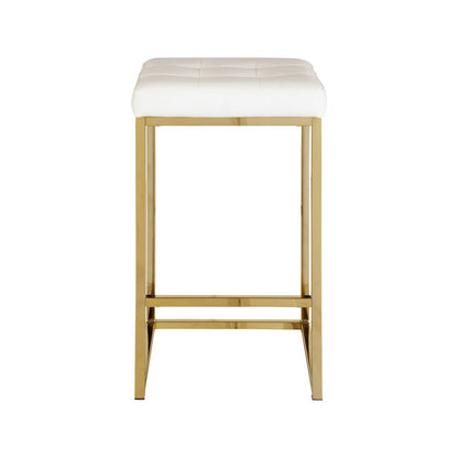 Nicola White Vegan Leather Stool, Set of 2