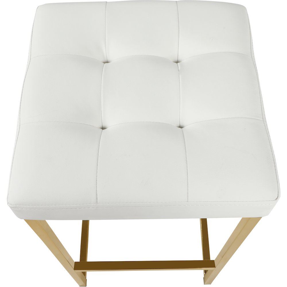 Nicola White Vegan Leather Stool, Set of 2