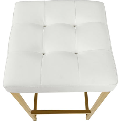 Nicola White Vegan Leather Stool, Set of 2