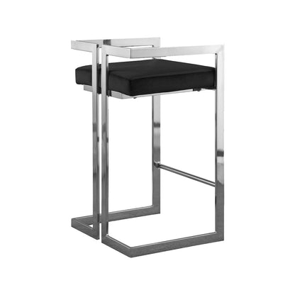 Ezra Black Velvet Stool, Set of 2