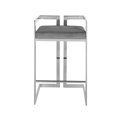 Ezra Grey Velvet Stool, Set of 2