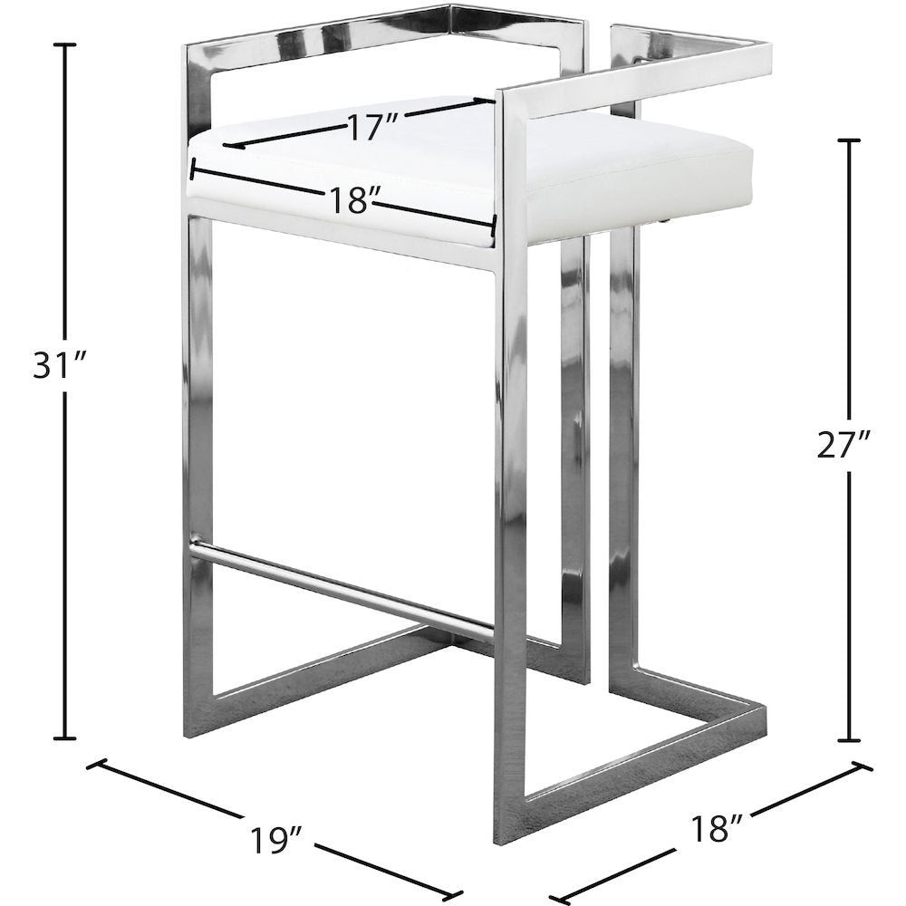 Ezra White Vegan Leather Stool, Set of 2