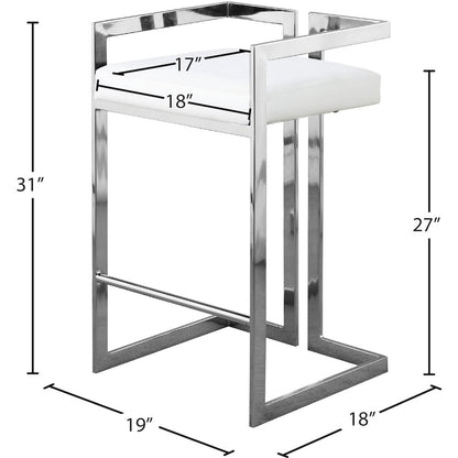 Ezra White Vegan Leather Stool, Set of 2