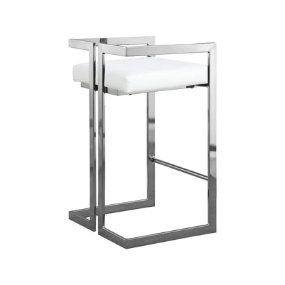Ezra White Vegan Leather Stool, Set of 2