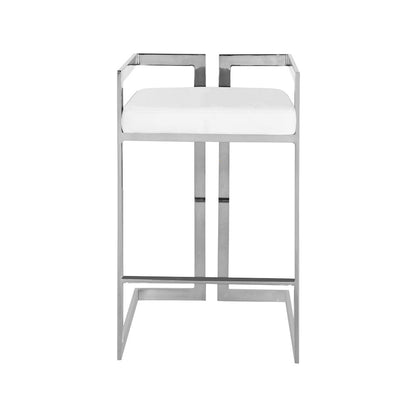 Ezra White Vegan Leather Stool, Set of 2