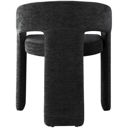 Rendition Black Plush Fabric Dining Chair Set of 2