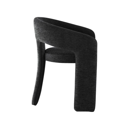 Rendition Black Plush Fabric Dining Chair Set of 2
