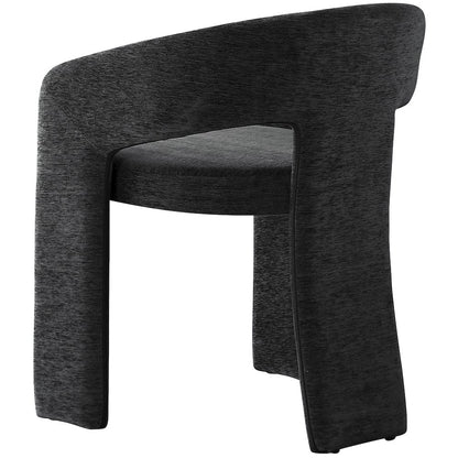 Rendition Black Plush Fabric Dining Chair Set of 2