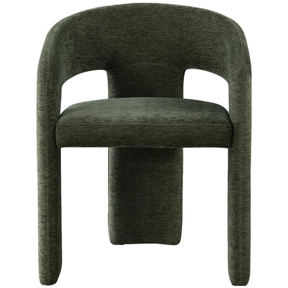 Rendition Green Plush Fabric Dining Chair Set of 2