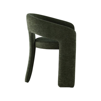 Rendition Green Plush Fabric Dining Chair Set of 2