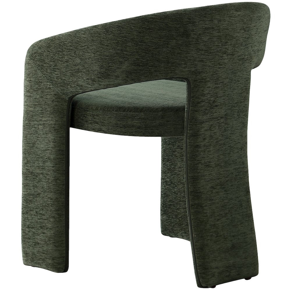 Rendition Green Plush Fabric Dining Chair Set of 2