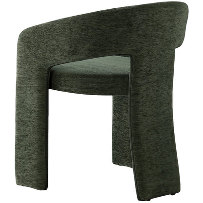 Rendition Green Plush Fabric Dining Chair Set of 2