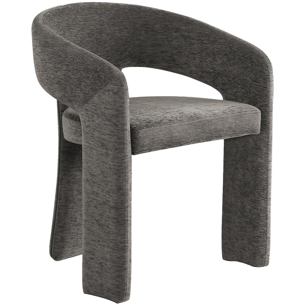 Rendition Grey Plush Fabric Dining Chair Set of 2