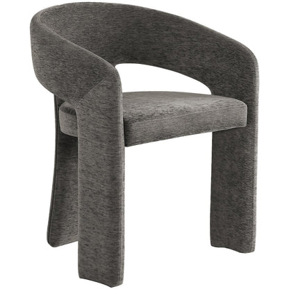Rendition Grey Plush Fabric Dining Chair Set of 2