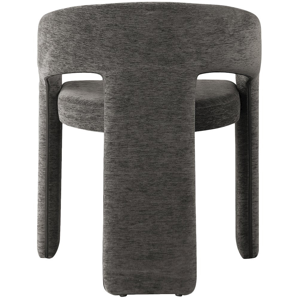 Rendition Grey Plush Fabric Dining Chair Set of 2