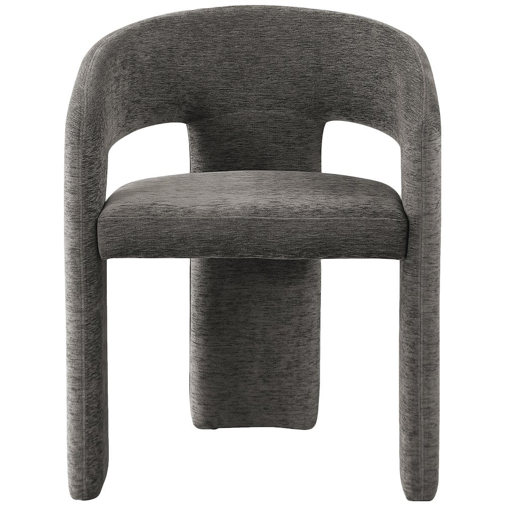 Rendition Grey Plush Fabric Dining Chair Set of 2