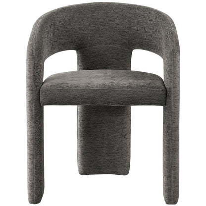 Rendition Grey Plush Fabric Dining Chair Set of 2