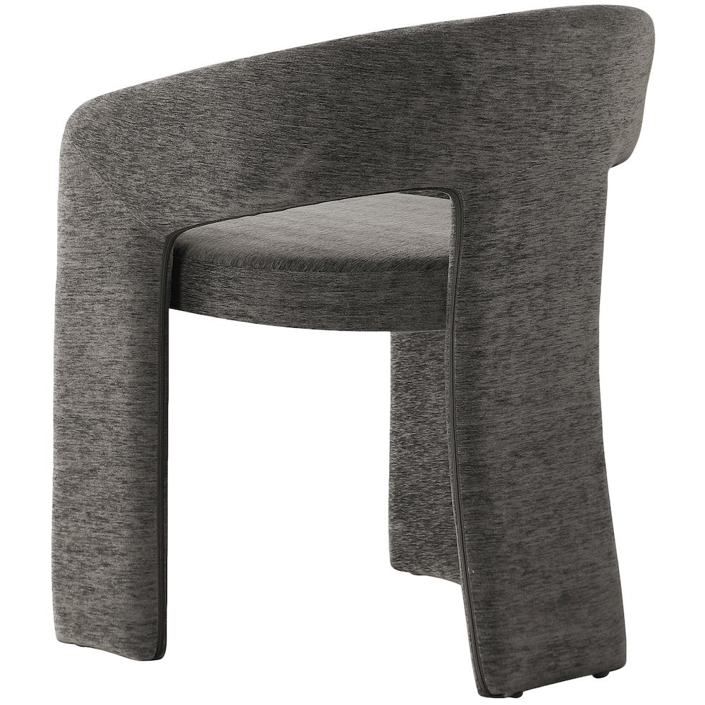Rendition Grey Plush Fabric Dining Chair Set of 2