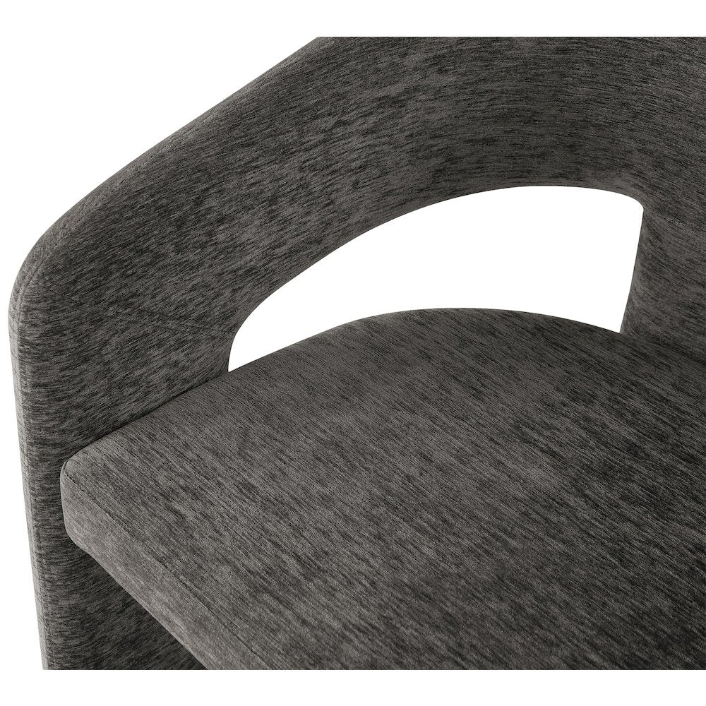 Rendition Grey Plush Fabric Dining Chair Set of 2