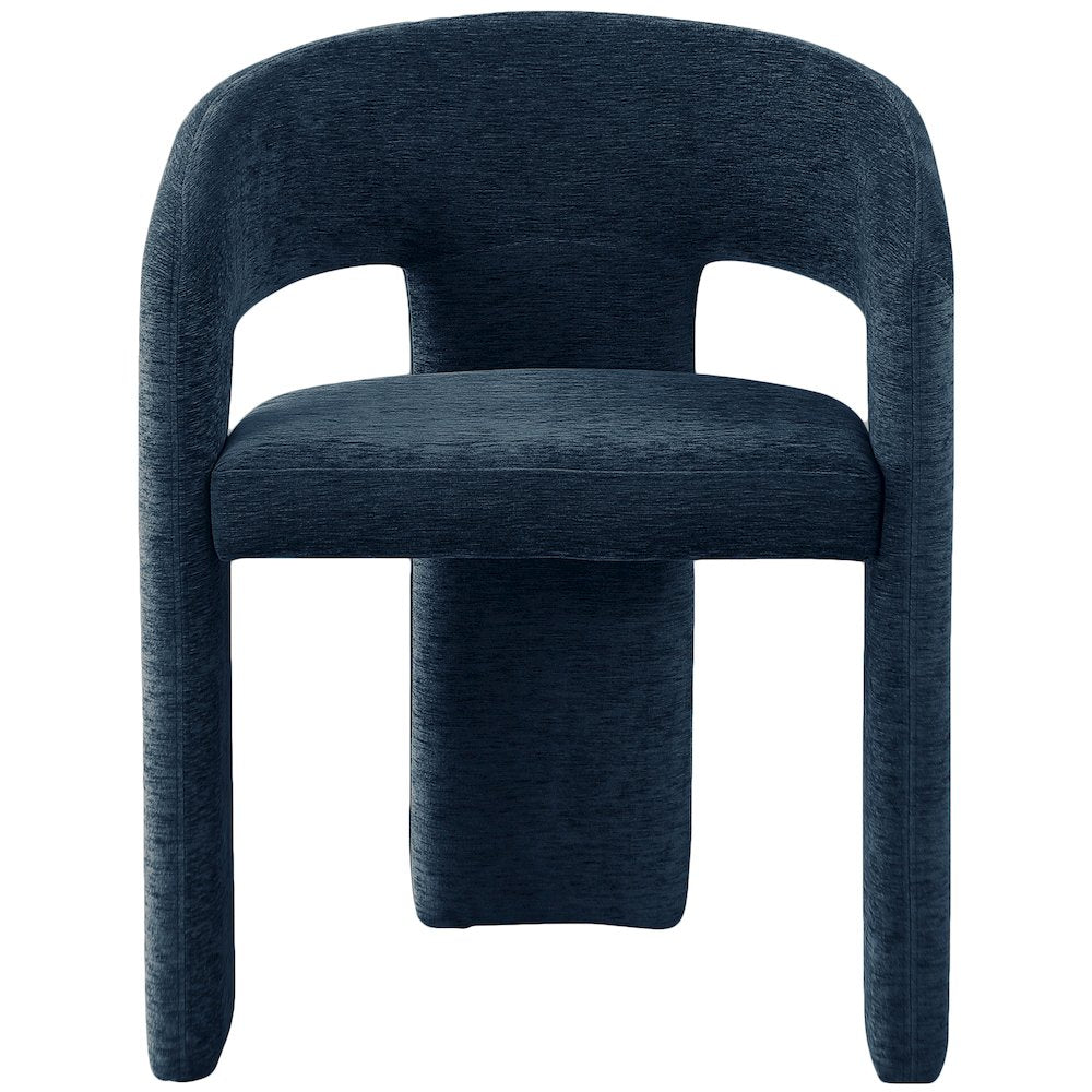 Rendition Navy Plush Fabric Dining Chair, Set of 2