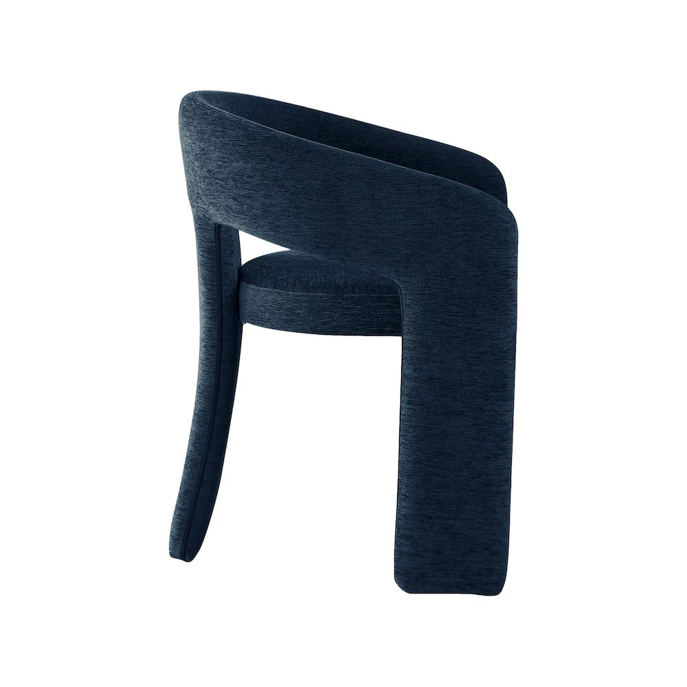 Rendition Navy Plush Fabric Dining Chair, Set of 2
