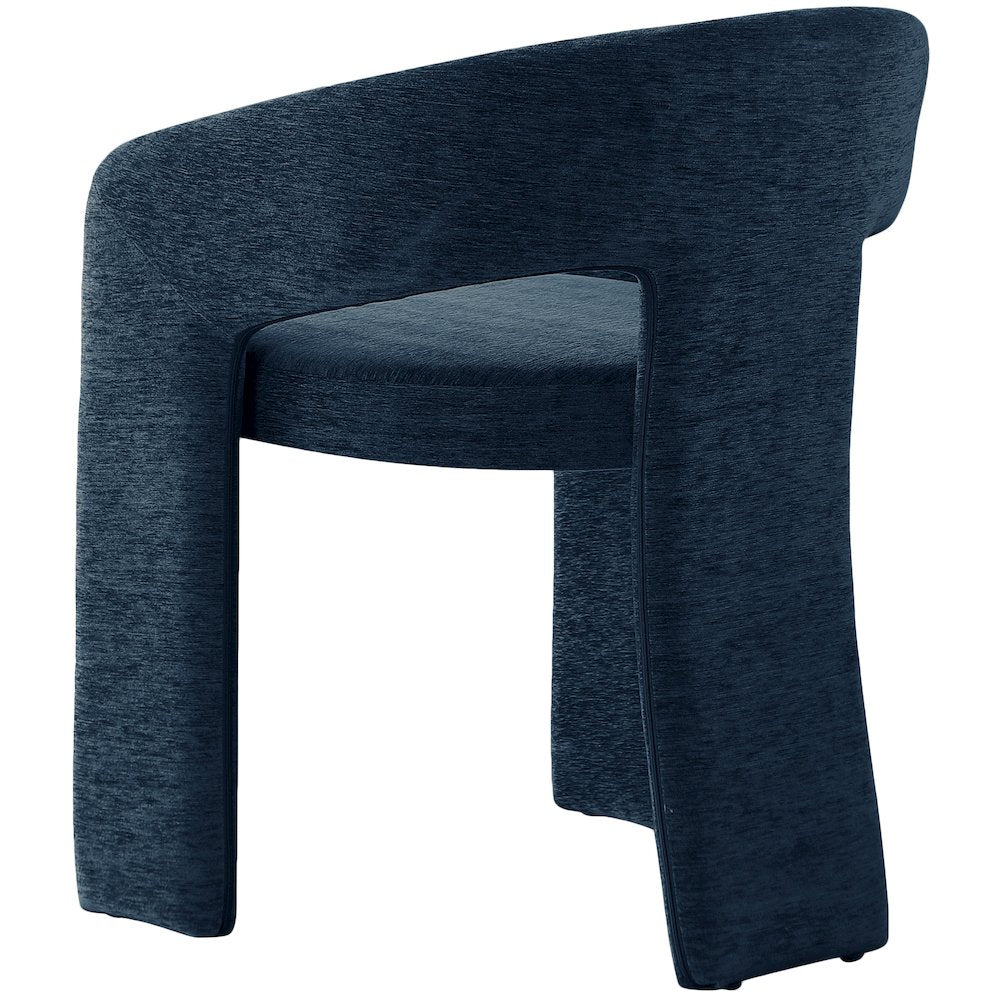 Rendition Navy Plush Fabric Dining Chair, Set of 2