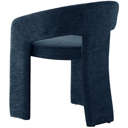 Rendition Navy Plush Fabric Dining Chair, Set of 2