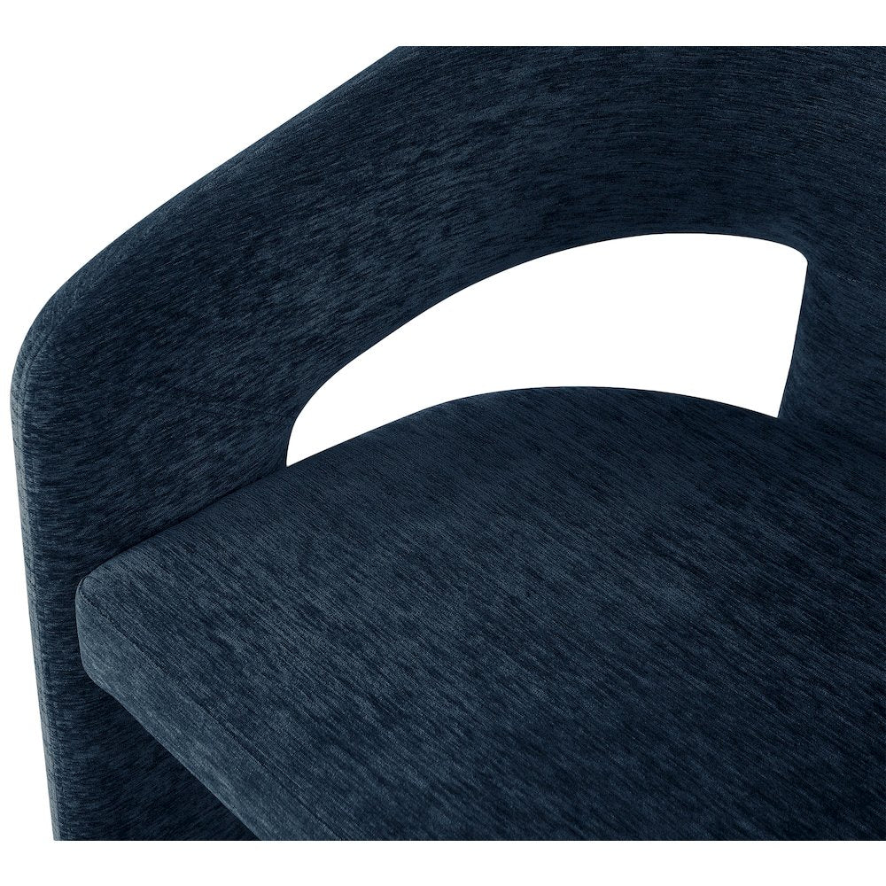 Rendition Navy Plush Fabric Dining Chair, Set of 2