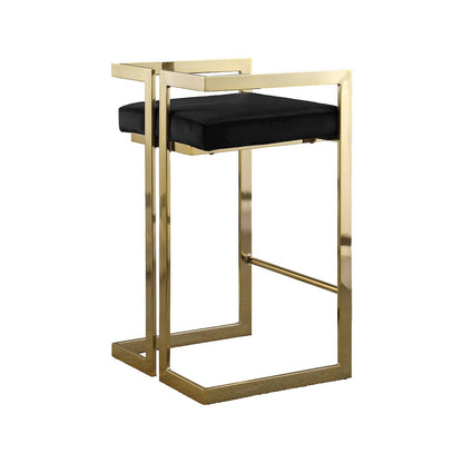 Ezra Black Velvet Stool, Set of 2