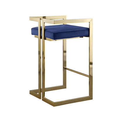 Ezra Navy Velvet Stool, Set of 2