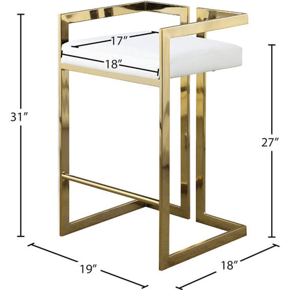 Ezra White Vegan Leather Stool, Set of 2