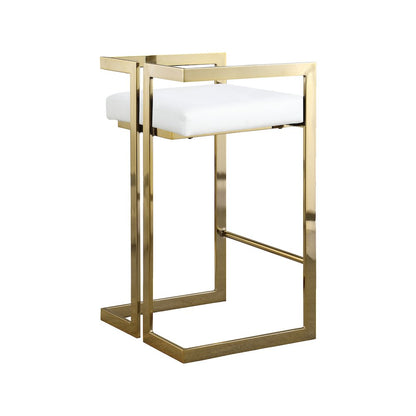 Ezra White Vegan Leather Stool, Set of 2