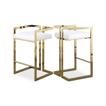 Ezra White Vegan Leather Stool, Set of 2