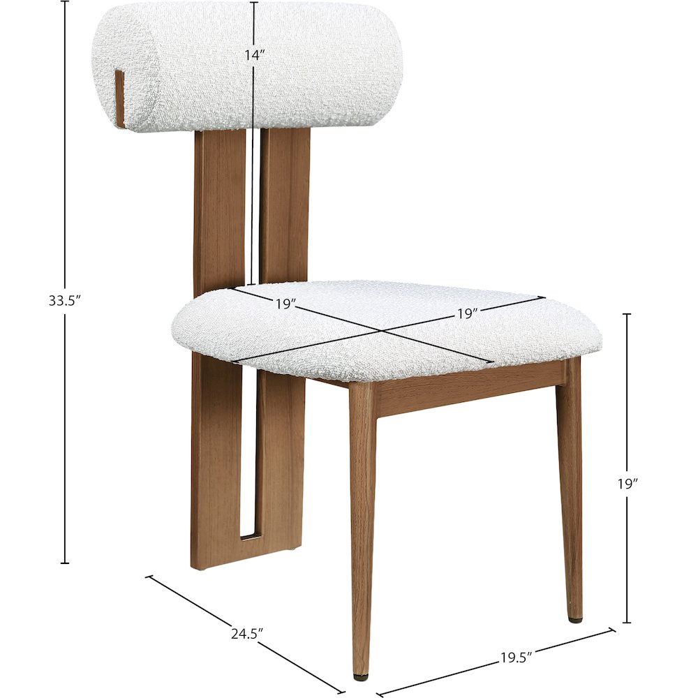 Dario Cream Boucle Fabric Dining Chair, Set of 2