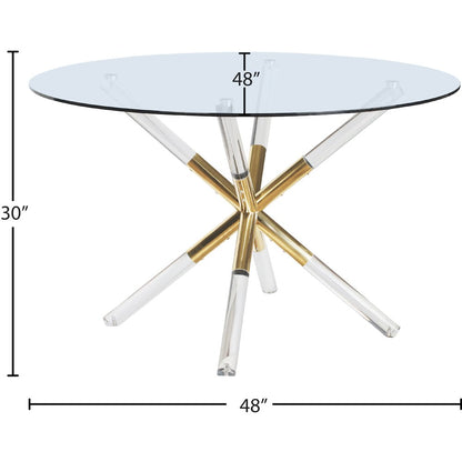 Mercury Acrylic/Gold Dining Table