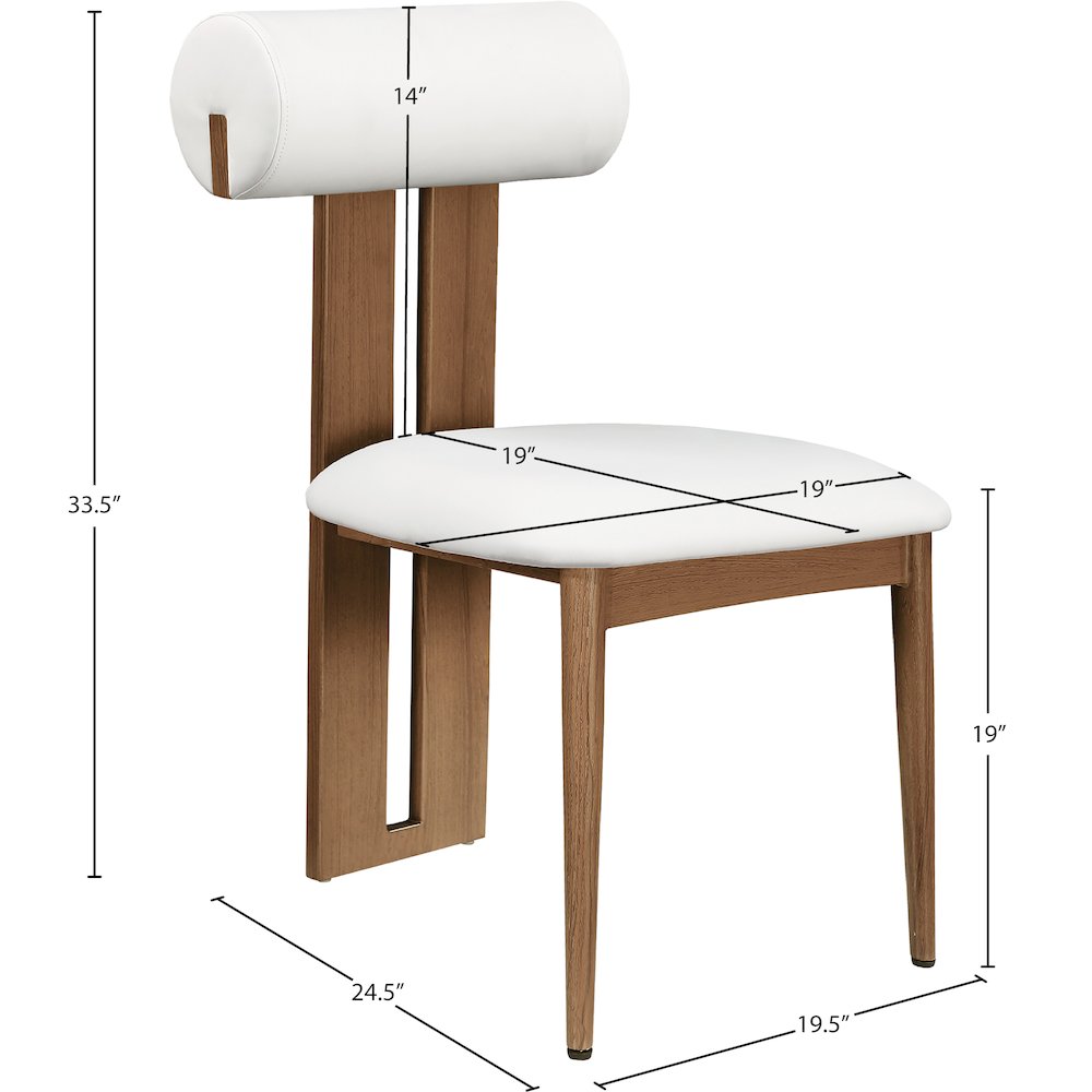 Dario Cream Vegan Leather Dining Chair, Set of 2