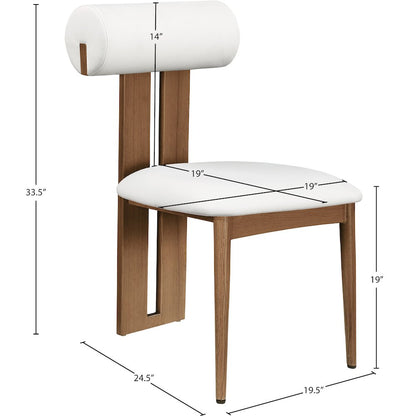 Dario Cream Vegan Leather Dining Chair, Set of 2