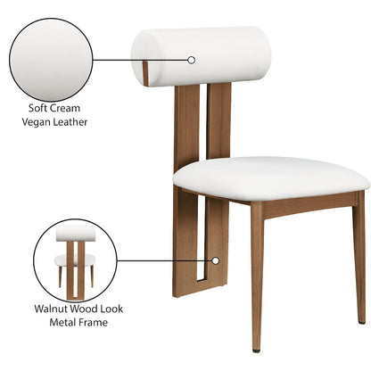 Dario Cream Vegan Leather Dining Chair, Set of 2
