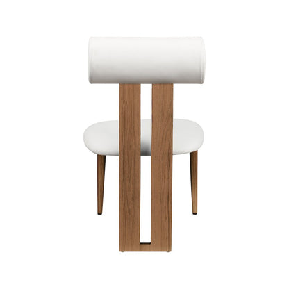 Dario Cream Vegan Leather Dining Chair, Set of 2