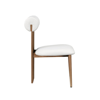 Dario Cream Vegan Leather Dining Chair, Set of 2