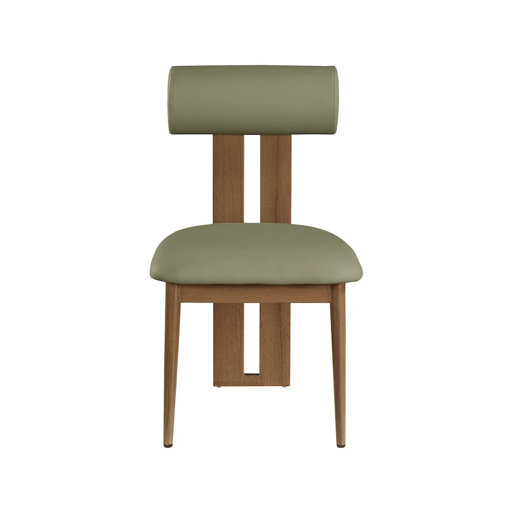 Dario Green Vegan Leather Dining Chair, Set of 2